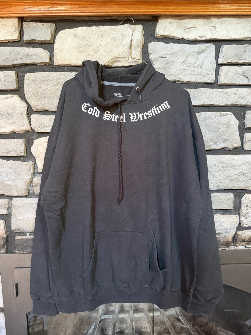 Fruit of the Loom Black Cold Steel Wrestling Pullover Hoodie